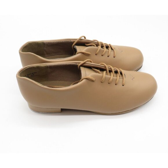 Capezio Adult Oxford Tan Lace-Up Tap Shoes Size 5.5M Synthetic Material NWOB - Picture 1 of 7